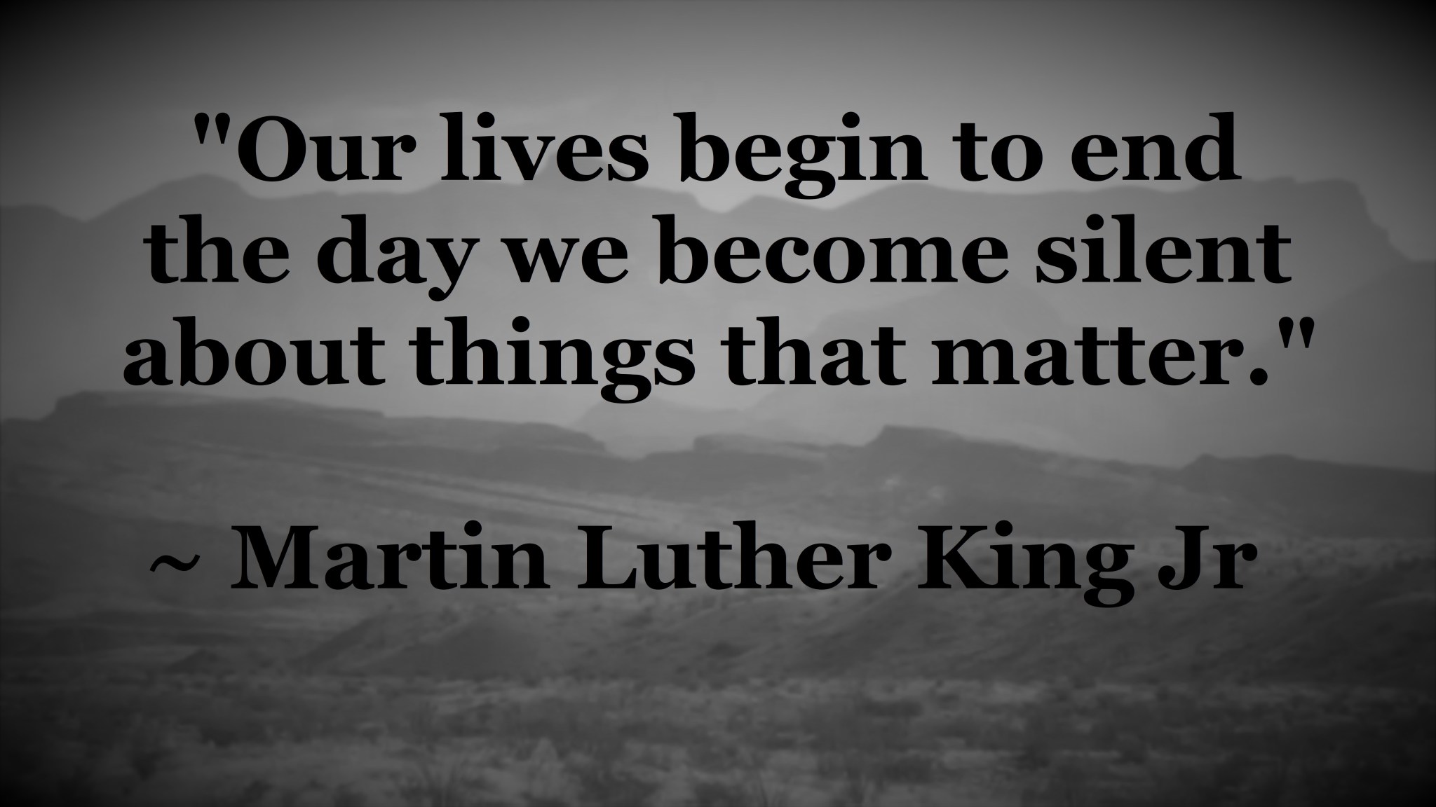 MLK - silent about things that matter